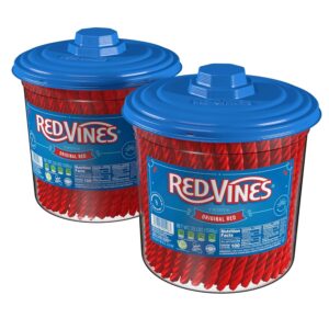 Red Vines Licorice, Original Red Flavor, Soft & Chewy Candy Twists, 56 Ounce Jar (Pack of 2