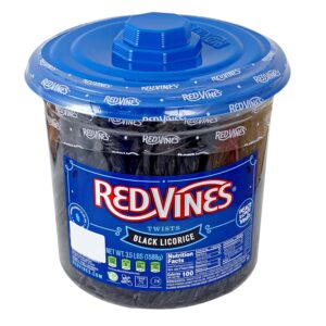 RedVines Licorice Twists, Black Licorice Flavor, 3.5 Pound Resealable Tub, Soft & Chewy Cand